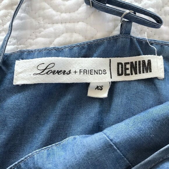 Lovers & Friends Denim Tie Front Midi Tencel Dress - Picture 5 of 8